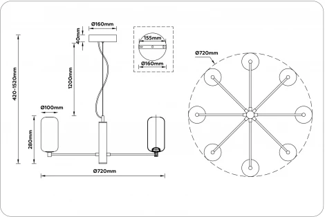 Подвесная люстра Ambrella High Light LH11109 (LED, 220V, на тросе)