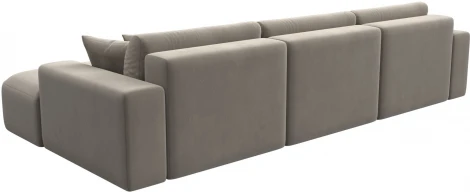 Диван угловой Лига-036 НПБ Классик Лонг правый угол (Бежевый/Микровельвет) Лига Диванов арт.121381