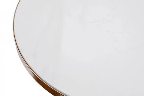 2KF111037-G Стол журнальный с мраморной столешницей d50*62см, цвет опоры золото Garda Decor