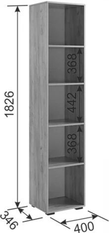 Бери Шкаф однодверный, цвет дуб крафт золотой/белое дерево Mebelson (арт.MPR-023.2563)