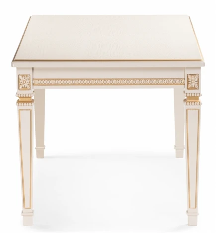 Деревянный стол Woodville Паветти слоновая кость / золото 505468