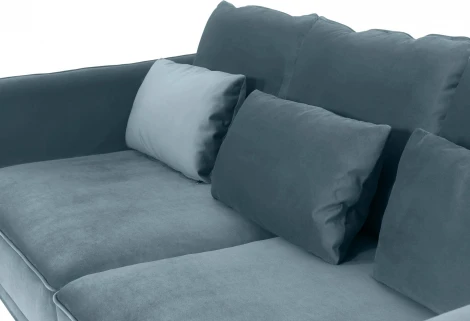 Диван Amsterdam трехместный ОГОГО (арт.342353), (Ткань/Голубой)