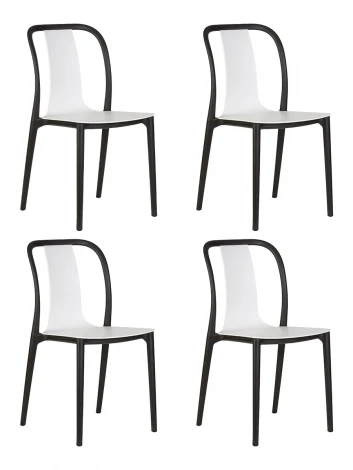 Набор 4 шт стул обеденный DOBRIN ADAM (черный/белый)