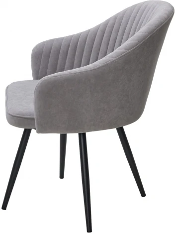 Стул AVIOR, 360 град. поворот. B22 Серый, велюр / черный каркас, М-City