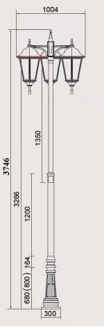 Наземный фонарь Oasis Light BREMEN 79835/DOWN Bl (220V, фонарь, IP65)