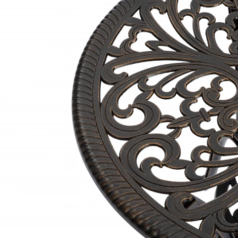 Комплект Secret de Maison Romance/Романс (стол+2 стула) алюминиевый сплав, D60/H67, 53х41х89см, бронзовый Tetchair 10670