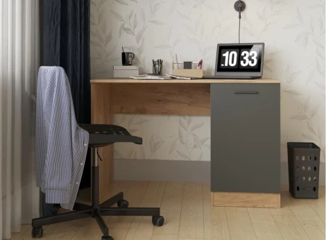 Письменный стол Woodville Бишоп 4 дуб крафт золотой / антрацит 559239