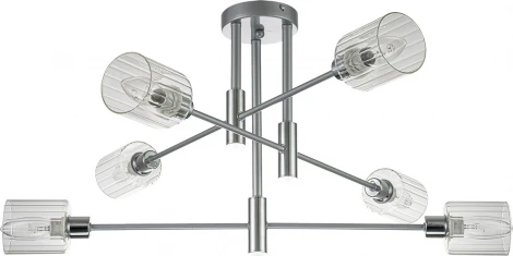 Потолочная люстра ярусная на штанге Escada Reflex 1140/6P E14*40W Silver/Chrome (220V)