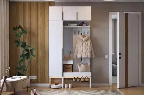 Прихожая "Баско К4" Mebelson (ЛДСП/Светлое дерево) арт.ПК04Баско.2552