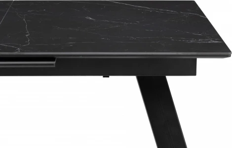 Керамический стол Соммерс 140 (Соммерс 140(180)х80х75 черный мрамор / черный) Woodville арт.588060