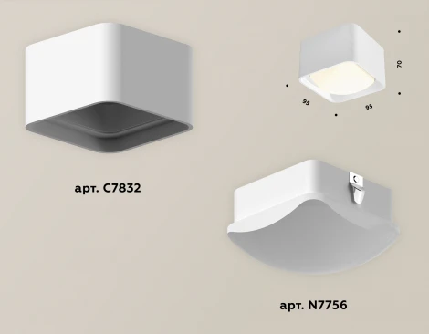 Накладной точечный светильник Ambrella Techno Spot XS7832022 (220V, куб)