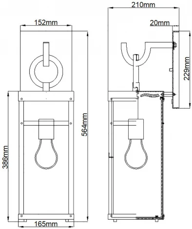 Настенный светильник уличный Hinkley Porter QN-PORTER-L-DZ (220V, IP44)