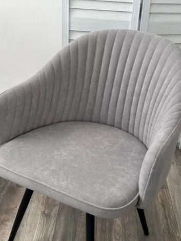 Стул AVIOR, 360 град. поворот. B22 Серый, велюр / черный каркас, М-City