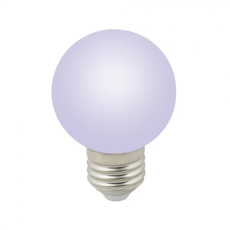 Лампочка светодиодная RGB шар белая E27 3W Volpe LED-G60-3W/RGB/E27/FR/С
