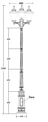 Наземный фонарь IP44 Oasis Light ELBA 86410B/01 E7 Bl (220V, фонарь)