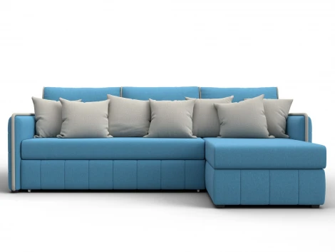 Диван угловой Лига-078 угол универсальный (ДСП/Пластик/Рогожка/Голубой,Бежевый) Лига Диванов 130978