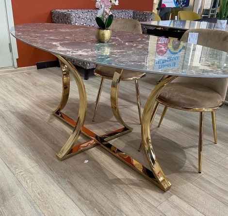 Стол обеденный IST-CASA Тренди DT-2889A.2, 180х90х75 см, малахитовый мрамор