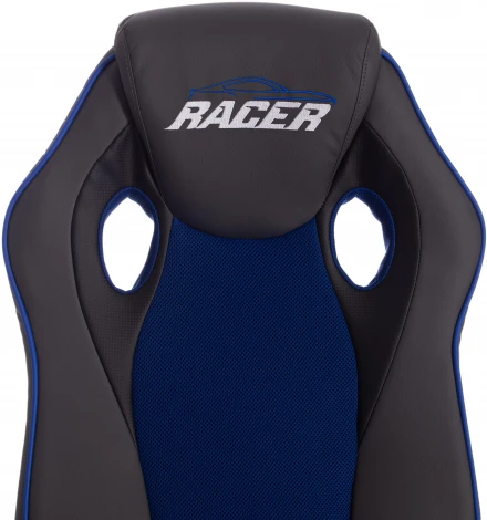 Кресло RACER кож/зам/ткань, металлик/синий, 36/10 Tetchair 13231