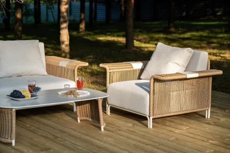 "Мальдивы" лаунж-зона из искусственного ротанга, цвет соломенный 4SIS арт.УТ-00007470