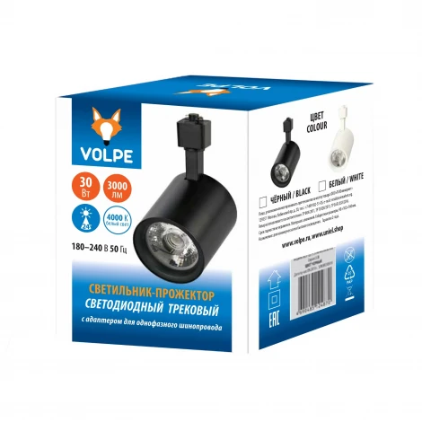 Трековый светильник Volpe ULB-Q275 30W/4000К BLACK (LED, 220V)