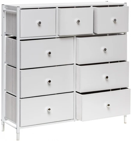 Комод Leset Нирита/Хайди, 9 ящиков, Белый (Сталь,Экокожа/Белый) арт.2500000209765