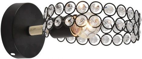 Бра Escada Banjo 679/1A Black 1x60Вт E27, металл/хрусталь, черный/дерево (220V)