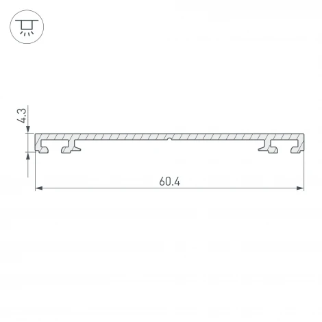 Профиль-держатель PHS-3X-BASE-H4.3-2000 ANOD (Алюминий) 019869 Arlight PHS