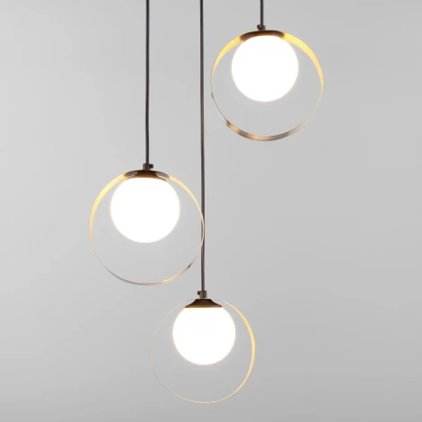 Подвесной светильник Eurosvet Dublin 50205/3 черный/бронза (220V, на проводе, шарики, кольцо)