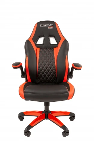 Кресло Chairman game 15 Россия экокожа черный/красный 7213478