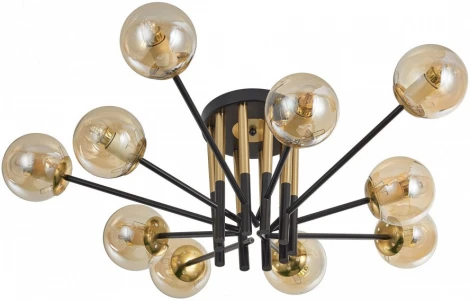Потолочная люстра на штанге Arte Milano Neapolis-73708 273708/10 BK/GD (220V, шар, молекулы)