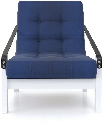 Кресло Arsko Локи белая эмаль синяя рогожка