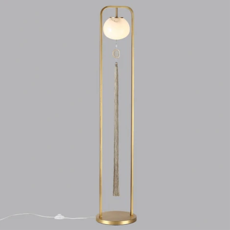 Торшер Odeon Light Fiolent 5432/1F золотой(под латунь)/стекло/кисточка/агат E14 1*40W (220V, выключатель)