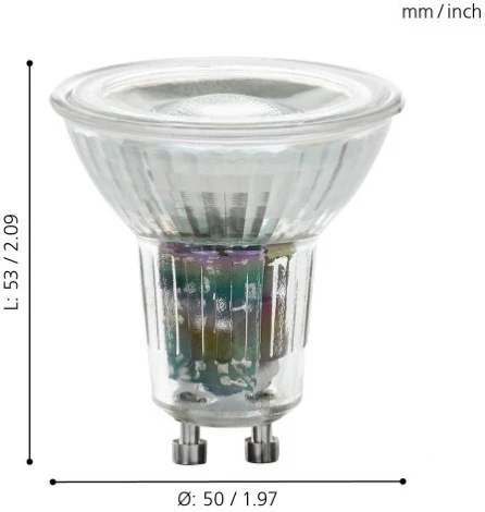 Лампочка светодиодная GU10 5,2W 345 lm 3000K Eglo Lm_led_gu10 11575