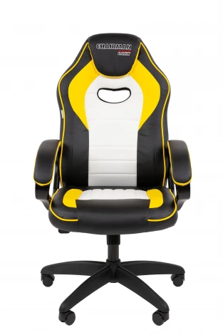 Кресло Chairman game 16 Россия экокожа черный/желтый/белый 7213483