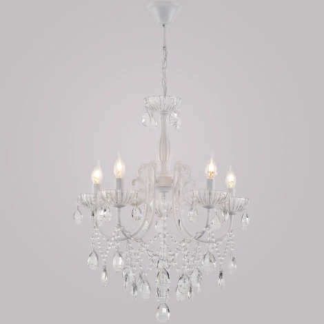 Подвесная люстра Reluce 04211-0.4-05 WH (220V, подвески, на цепи, подсвечник, свеча)