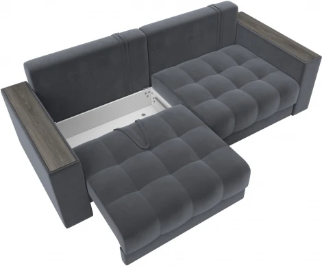 Диван прямой с декором Лига-049 НПБ Лига Диванов (Велюр) арт.128390