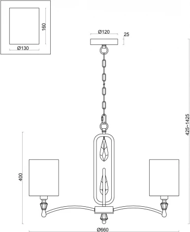 Подвесная люстра Freya Riverside FR1007PL-05N (220V, на цепи)