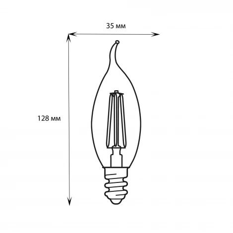 Лампочка светодиодная свеча на ветру прозрачная E14 6W 4000K Uniel LED-CW35-6W/NW/E14/CL GLA01TR