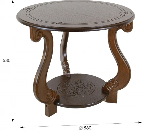 Стол журнальный Грация (М) темно-коричневый от фабрики Mebelik