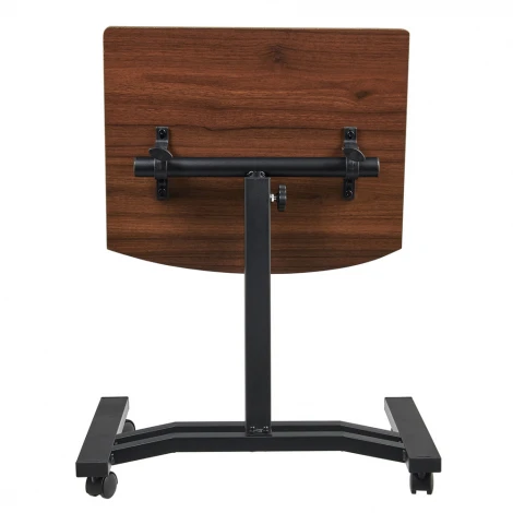 Стол многофункциональный на колёсах, 48x40 см, «РОЛЕТ», 1 ножка, регул.высота, мдф, металл, тёмн. дерево, чёрный
