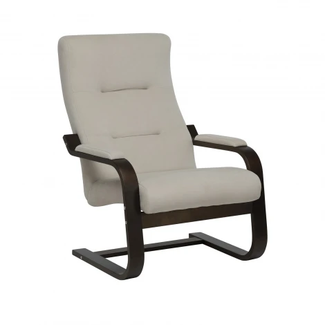 Кресло Leset Оскар 4687206966420 Фанера,Береза,Шпон, Велюр, Бежевый, Орех