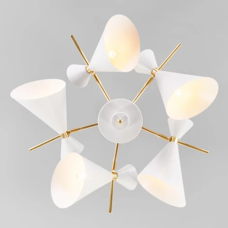 Потолочная люстра Wi-Fi на штанге Eurosvet Apart 70114/5 белый (220V, управление смартфоном, голосовое управление, умный дом - Minimir Home, Алиса, Маруся, Салют)