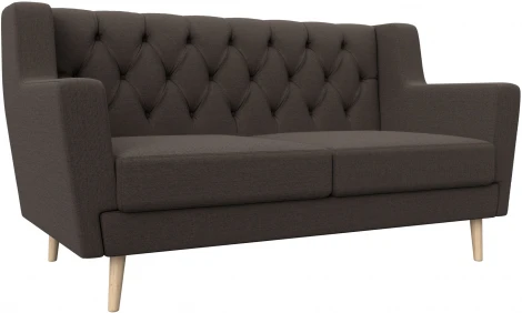 Диван кухонный прямой Брайтон 2 Люкс (Коричневый/Рогожка) Лига Диванов арт.122447