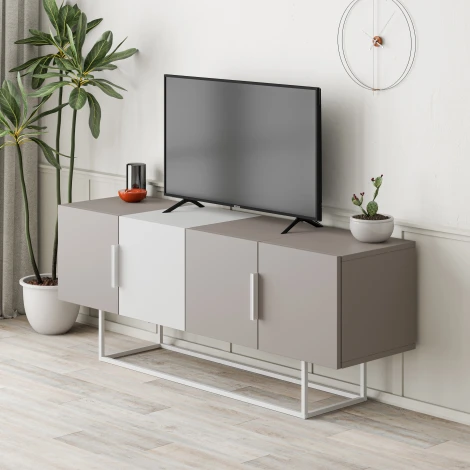 Тумба под ТВ TONTINI TV STAND LEVE (ЛДСП,Дерево,ЛДСП/Белый,Бежевый) арт.LEV00488