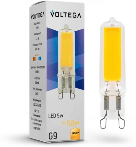 Светодиодная лампа 5W 3000K G9 Voltega Capsule G9 7262