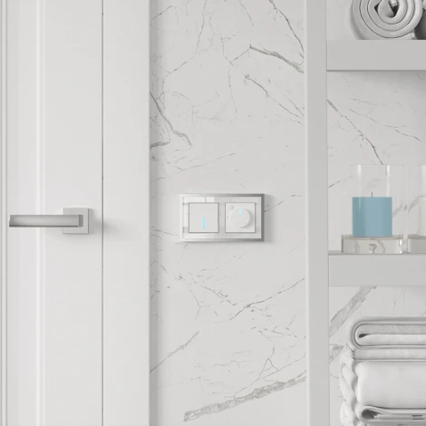 Рамка на 2 поста Baguette (белый/серебро) Werkel W0022850 (a060231)