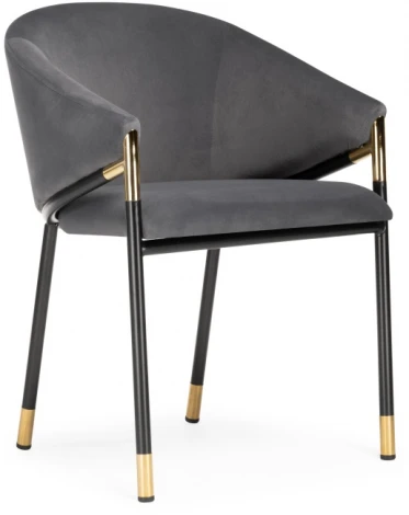 Стул Woodville на металлокаркасе Molton gray / black/ gold 15559