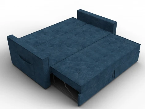 Диван прямой Лига-104 (160) (ЛДСП,Брус,Фанера,Велюр/Синий) Лига Диванов 134882
