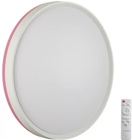 Настенно-потолочный светильник Sonex Kezo Pink 7708/EL пластик/розовый LED 70Вт 3000-6000К D500 IP43 пульт ДУ (220V, круглые)