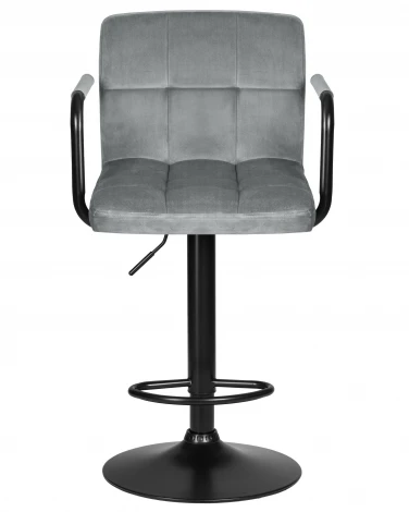 Набор 2 шт стул барный DOBRIN KRUGER ARM BLACK (серый велюр (MJ9-75))